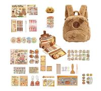 Lot de Papeterie Capybara Mignon - Trousse Adulte Écriture | Trousse Adorable Porte-Crayons | Pour Journalistes, Amateurs d'Animaux, , Ados, Adultes, Collectionneurs & Artistes - Étude, Travail,