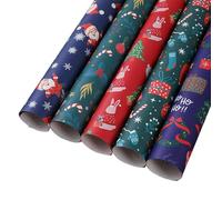 Lot de papier cadeau de Noël - Papier cadeau roulé - Rouleaux de Noël pour fêtes de fin d'année, mariages d'hiver