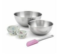 Lot de pâtisserie comprenant 50 moules à muffins étoile, 1 spatule ZENKER et 2 bols à mixer Fackelmann