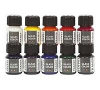 Lot de peinture pour verre et porcelaine Glass Color - 10 x 35 ml G