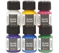 Lot de peinture pour verre et porcelaine Glass Color - Effet givré - 6 x 35 ml G