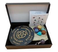 Lot de pendules de poche en améthyste avec pierres précieuses 7 chakras dans une boîte cadeau | Métaphysique, ésotérisme, sorcellerie