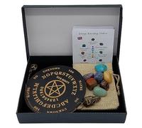 Lot de pendules de poche vintage en laiton pentagramme pendule de cage 7 chakras dans une boîte cadeau | Métaphysique, ésotérisme, sorcellerie