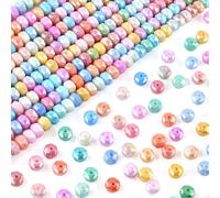 Lot de perles colorées en forme de roue pour bracelets, perles de verre de 8 mm, esthétiques à facettes, rondes, en verre, pour la fabrication de bijoux, boucles d'oreilles, bracelets