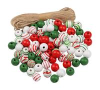 Lot de perles de Noël en bois pour travaux manuels, décoration festive pour activités, festivals, filles, femmes, fêtes, loisirs créatifs, rassemblements artistiques
