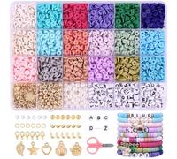 Lot de perles en argile polymère pour bracelets, bracelets d'amitié, perles Heishi pastel, perles Heishi pour la fabrication de bracelets, de bijoux (couleurs)