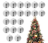 Lot de perles en bois - 20 mm - Rondes - Motif hiver - Avec impression de Noël - Pour le sapin de Noël - Décoration DIY