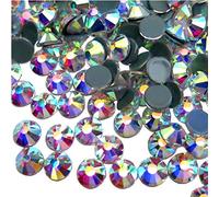 Lot de perles en strass Jollin avec arrière plat pour collage, HotFix Crystal AB, SS20 1440pcs