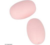 Lot de perles olives en silicone - 20 x 14 mm - Rose Poudré - 2 pcs Rose G