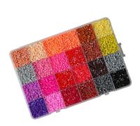 Lot de perles puzzle multicolores de 2,6 mm 24 couleurs avec étui de rangement pour le développement de la motricité des enfants
