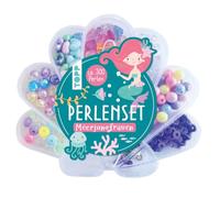 TOPP Lot de perles sirène : plus de 500 perles colorées, perles coquillages et étoiles de mer, pendentif baleine et sirène