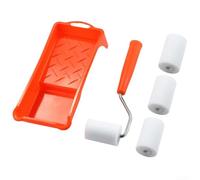 Lot de petits rouleaux de peinture en mousse de 5,1 cm avec cadre, 4 rouleaux éponge, plateau de peinture et doublure pour une application lisse de la peinture dans les coins et les bords