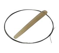 Lot de pièces de rechange traditionnelles Dan Bau - 1 médiator en corne de buffle authentique (8-10 cm) et 1 corde métallique de rechange - Pièces de rechange artisanales sculptées à la main pour