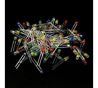 Lot de pièces électroniques pour projets de platine d'expérimentation avec 200 LED 100 résistances condensateurs électrolytiques et céramiques diodes transistors