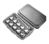 Lot de pierres à whisky réutilisables en acier inoxydable pour refroidir les boissons, cubes non corrosifs qui gardent le whisky, la vodka, le vin frais sans diluer la saveur (D)