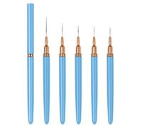 Lot de pinceaux professionnels pour ongles - Pour petits détails - Longue ligne - 7/9/11/15/25 mm