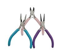 Lot de pinces à bijoux en acier robuste pour la réparation de perles, nez rond, coupe de fil et pince incurvée avec pince à épiler