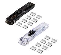 Lot de pinces à papier multifonctions - Distributeur transparent portable avec 8 clips métalliques - Peut contenir 40 feuilles - Reliure anti-rayures pour bureau, école, maison