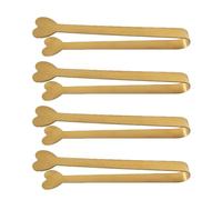Lot De Pinces Cuisine Iňox - 4 Pinces De Service Dorées, Ustensiles Buffet Antidérapants À Prise Facile | Design Cœur Pour Bonbons, Gelée, Biscuits Et Présentation Élégante