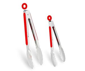 Lot de pinces de cuisine en acier inoxydable de qualité supérieure - Pour cuisine - 21 cm et 27 cm