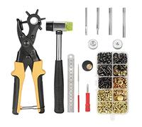 Lot de pinces perforées professionnelles Heavy Duty,Pince à trou de ceinture,Pince perforée,Pince à trous,Ceinture en cuir,Perforatrice avec 150 rivets,Pour tissu,6 pipes interchangeables