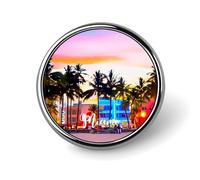 Lot de pins représentant les paysages de Miami, avec la silhouette des bâtiments de la ville. Idéal pour les jeans, les nouvelles villes et comme souvenir classique pour les visiteurs. Pin's pour r