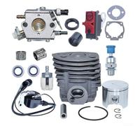Lot de pistons cylindriques de 46 mm de rechange pour carburateur série 55 50 51 avec composants de bobine d'allumage compatible avec moteurs OEM 503281504 et série