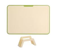 Lot de planches à découper avec support, en plastique PP, 3 couleurs, bords antidérapants, pour viande, fruits, légumes, organisateur de cuisine, vert