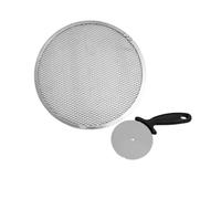 FM Professional 9913450 Roulette à pizza, Coupe pizza, Plaque à pizza perforée, plaque pour pizza surgelée, Acier inoxydable, aluminium, 33 cm, 21 cm