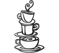 Lot de plaques de décoration murale en métal pour café, cuisine, 38,1 x 22,9 cm, en fer lourd, noir, décoration murale découpée pour café, bar, coin