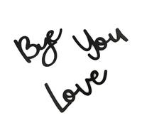 Lot de plaques en bois modernes « Love You Bye » - Décoration d'intérieur noire - Exprime l'amour de la chaleur et de l'affection - Pour la famille et les amis - Décoration murale en bois