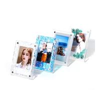 Lot de plusieurs cadres photo magnétiques en acrylique avec matériau transparent - Conçu pour l'affichage de photos de bureau et le remplacement facile des photos avec des aimants puissants