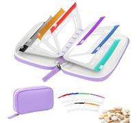 Lot De Pochettes À Comprimés Imperméables A8, Trousse À Médicaments De Voyage Réutilisable, Rangement À Comprimés Portable À Fermeture Éclair De Type Classeur (Purple)
