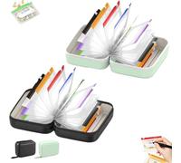 Lot de pochettes à pilules étanches A8, organiseur hebdomadaire comprenant 14 pochettes à code couleur, pochette de voyage pour 7 à 14 jours, rangement à pilules portable (Black+Green)