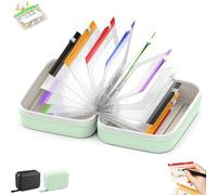 Lot de pochettes à pilules étanches A8, organiseur hebdomadaire comprenant 14 pochettes à code couleur, pochette de voyage pour 7 à 14 jours, rangement à pilules portable (Green)