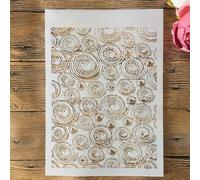 Lot de pochoirs à dessin, A4 29 cm, branche de roses pour peinture sur bois, mur, tissu, roche, sol, carrelage, art artisanal pour décoration d'intérieur Style H