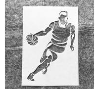 Lot de pochoirs à dessin, format A4 29 cm, pochoirs de basket-ball pour peinture sur bois, mur, tissu, roche, sol, carrelage, art artisanal pour décoration d'intérieur