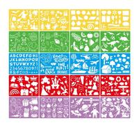 Lot de pochoirs en plastique Noël et Halloween pour enfants, 20 pièces, accessoires de dessin et de bricolage artistique fait maison, règle évidée à modèles,