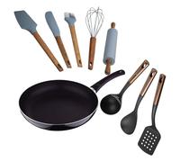 Lot de poêles Ø24 x 4,5 cm en aluminium pressé + Set de 3 ustensiles de cuisine en PBT + Set de 5 ustensiles de cuisine en silicone PIXEL Chef Sauce
