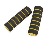 Lot de poignées de guidon de moto et de leviers de frein et d'embrayage en mousse offrant une expérience de conduite confortable avec réduction des vibrations (noir + jaune)