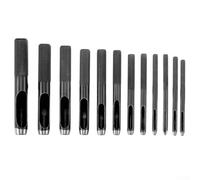 Lot de poinçons ronds en acier carbone de 1 à 10 mm conçus pour les amateurs de maroquinerie travaillant sur les ceintures, bracelets de montre et joints