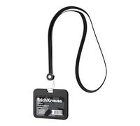 Lot de porte-badges en silicone avec cordon de 40 cm - Porte-badge horizontal et cordon - Cordon avec plaque nominative comme carte d'identité, carte d'identité, carte d'identité, badge, bureau, école