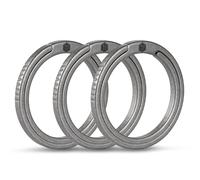 Lot de porte-clés en titane - Anneau fendu avec impression latérale - Accès facile aux clés, mousquetons, lampes de poche, étiquette d'identification (KA10), Silbrig