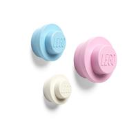 Room Copenhagen Ensemble de cintres muraux Lego – Blanc, Bleu clair, Rose – Petit/Moyen/Grand