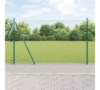 Lot de poteaux de clôture en acier vert 10 x 1,6 m, mailles de 60 x 60 mm, poteaux de clôture de jardin revêtus par pulvérisation pour un montage facile, résistant à la corrosion et durable pour