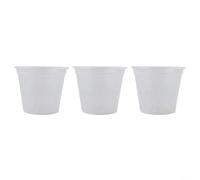 Lot de pots à orchidée en plastique transparent avec soucoupes, pot de fleurs d'intérieur avec trous de drainage pour observation des racines de phalaenopsis (A) - 17,8 cm