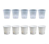 Lot de pots de fleurs en plastique avec trous de drainage pour améliorer la santé des racines et faciliter l'arrosage, utilisable pour l'intérieur et l'extérieur (150 mm blanc)
