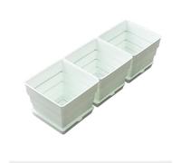 Lot de pots de fleurs respirants pour rebord de fenêtre avec plateau de drainage, parfait pour cultiver des herbes et des légumes dans un espace limité sur les balcons ou à l'intérieur (15 cm)