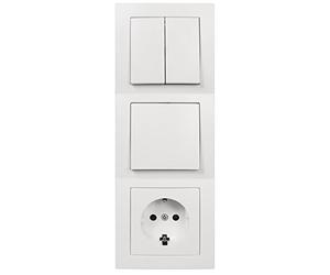 'Lot de prises interrupteur et de Flair "Porte 3 voies, 4 pièces, blanc