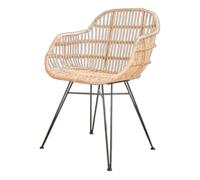 Lot de quatre chaises modèle Augustin en rotin CEZARE